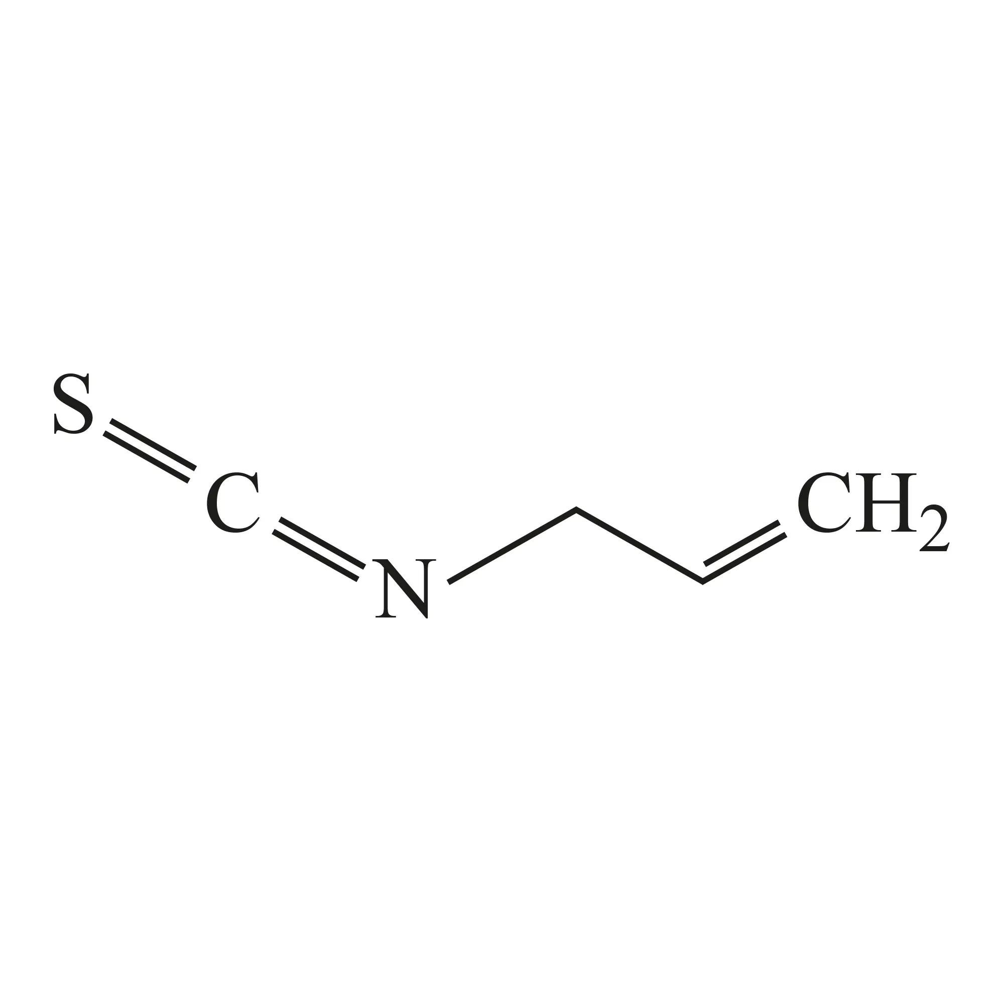 Формула молекулы Аллилизотиоцианат| Formula of active ingredient Allyl isothiocyanate 
