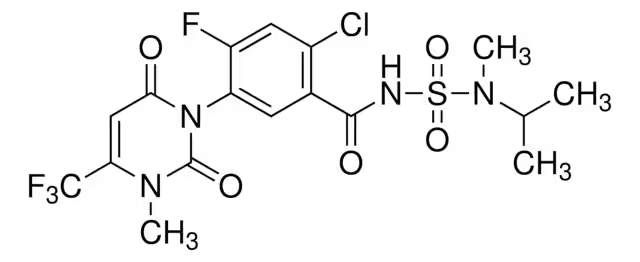 Формула молекулы Сафлуфенацил| Formula of active ingredient Saflufenacil 