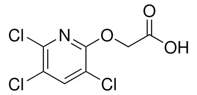 Формула молекулы Триклопир| Formula of active ingredient Triclopyr 