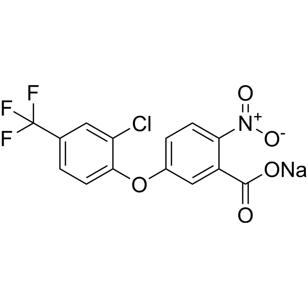 Формула молекулы Ацифторфен-натрий| Formula of active ingredient Acifluorfen sodium 