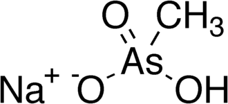 Формула молекулы Мононатрия метанарсонат (МСМА)| Formula of active ingredient Monosodium methyl arsonate (MSMA) 