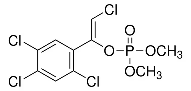 Формула молекулы Тетрахлорвинфос| Formula of active ingredient Tetrachlorvinphos 