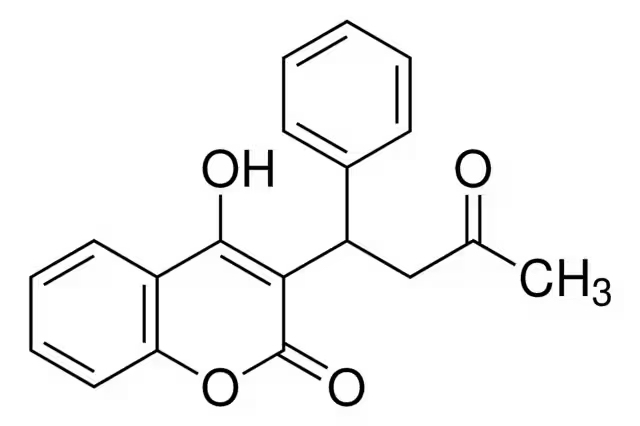Формула молекулы Варфарин| Formula of active ingredient Warfarin 