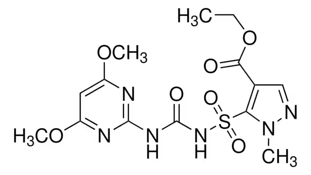Формула молекулы Пиразосульфурон-этил| Formula of active ingredient Pyrazosulfuron-ethyl 