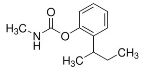 Формула молекулы Фенобукарб| Formula of active ingredient Fenobucarb 