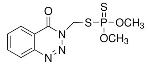Формула молекулы Азинфос-метил| Formula of active ingredient Azinphos-methyl 