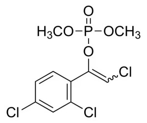 Формула молекулы Диметилвинфос| Formula of active ingredient Dimethylvinphos 