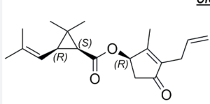 Формула молекулы Аллетрин (D-цис-транс изомер)| Formula of active ingredient d-cis-trans Allethrin 
