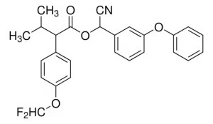 Формула молекулы Флуцитринат| Formula of active ingredient Flucythrinate 