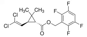 Формула молекулы Трансфлутрин| Formula of active ingredient Transfluthrin 