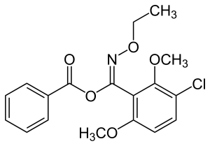 Формула молекулы Бензоксимат| Formula of active ingredient Benzoximate 