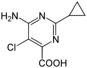Формула молекулы Аминоциклопирахлор| Formula of active ingredient Aminocyclopyrachlor 