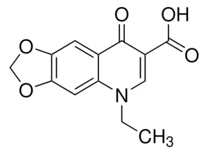 Формула молекулы Оксолиновая кислота| Formula of active ingredient Oxolinic acid 