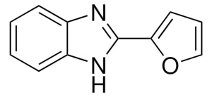 Формула молекулы Фуберидазол| Formula of active ingredient Fuberidazole 