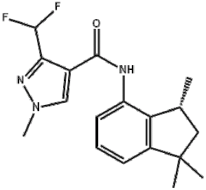 Формула молекулы Инпирфлюксам| Formula of active ingredient Inpyrfluxam 