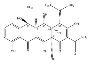 Формула молекулы Окситетрациклин| Formula of active ingredient Oxytetracycline 