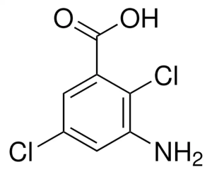 Формула молекулы Хлорамбен| Formula of active ingredient Chloramben 