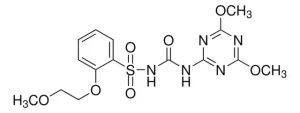 Формула молекулы Циносульфурон| Formula of active ingredient Cinosulfuron 