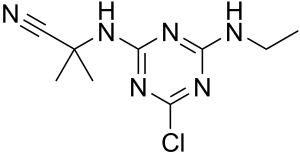 Формула молекулы Цианазин| Formula of active ingredient Cyanazine 