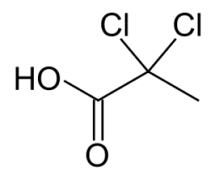 Формула молекулы Далапон| Formula of active ingredient Dalapon 