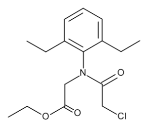 Формула молекулы Диетилэтил| Formula of active ingredient Diethatyl-ethyl 