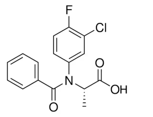 Формула молекулы Флампроп-м| Formula of active ingredient Flamprop-m 
