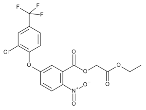Формула молекулы Фторгликофен-этил| Formula of active ingredient Fluoroglycofen-ethyl 