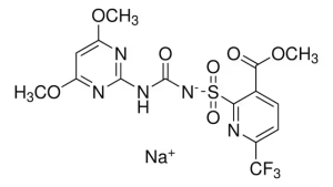 Формула молекулы Флупирсульфурон-метил-Na| Formula of active ingredient Flupyrsulfuron-methyl-Na 