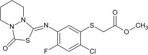 Формула молекулы Флутиацетилметил| Formula of active ingredient Fluthiacet-methyl 