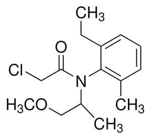 Формула молекулы Метолахлор| Formula of active ingredient Metolachlor 