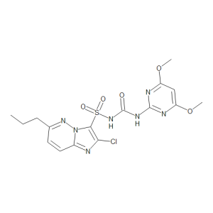 Формула молекулы Пропирисульфурон| Formula of active ingredient Propyrisulfuron 