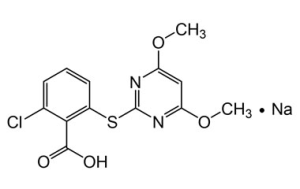 Формула молекулы Пиритиобак-натрия| Formula of active ingredient Pyrithiobac-sodium 