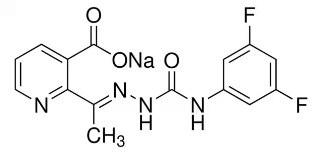 Формула молекулы Дифлуфензопир (натриевая соль)| Formula of active ingredient Diflufenzopyr sodium salt 