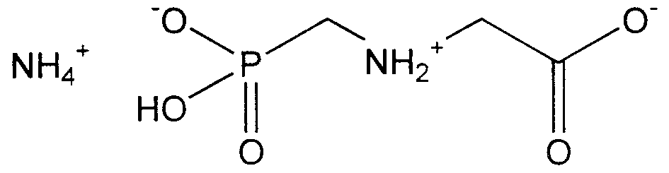 Формула молекулы Глифосат (аммонийная соль)| Formula of active ingredient Glyphosate ammonium salt 