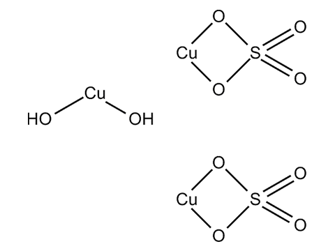Формула молекулы Меди сульфат трехосновной| Formula of active ingredient Copper sulfate tribasic 