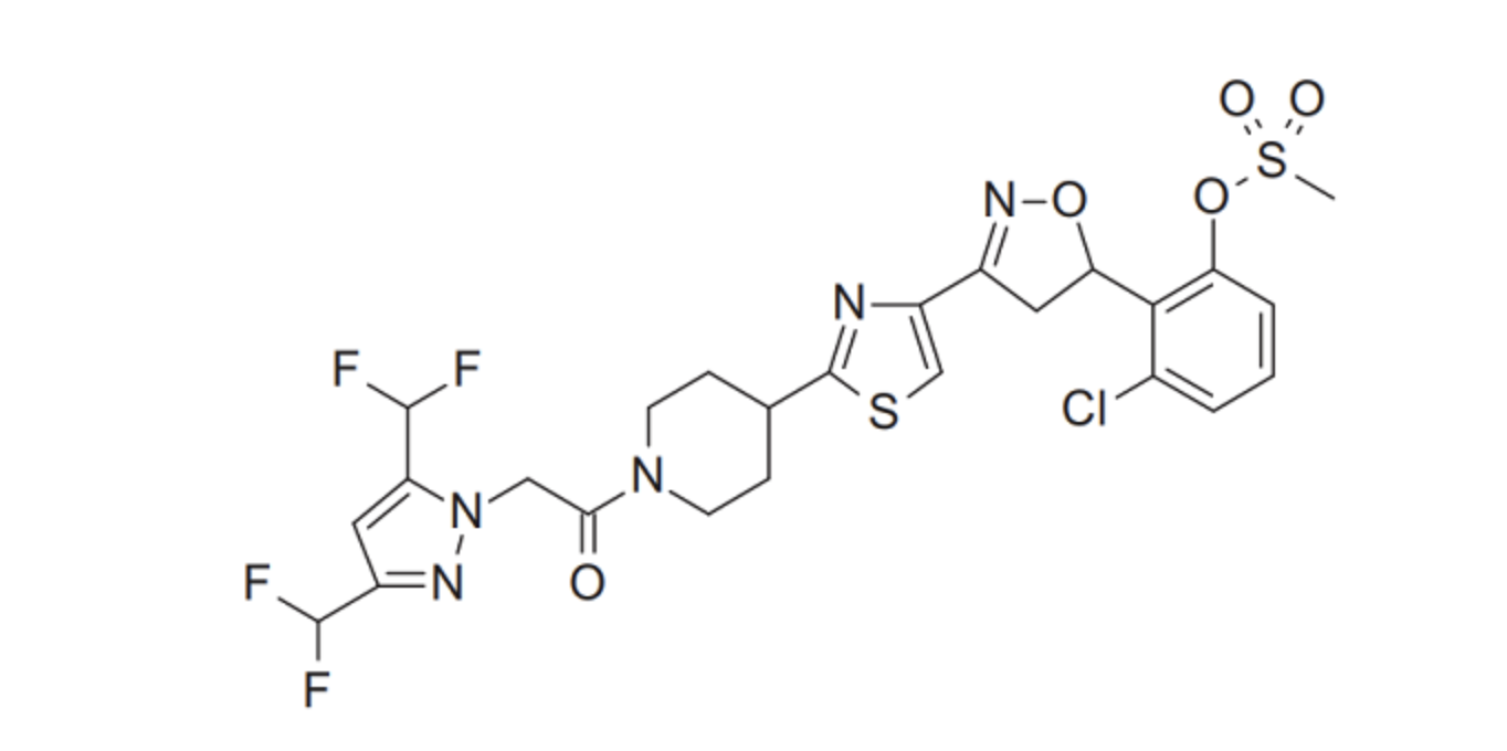 Формула молекулы Флуоксапипролин| Formula of active ingredient Fluoxapiproline 