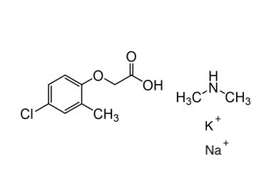 Формула молекулы МЦПА (смесь диметиламинной, калиевой, натриевой солей)| Formula of active ingredient MCPA (a mixture of dimethylamine, potassium and sodium salts) 