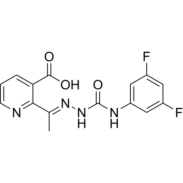 Формула молекулы Дифлуфензопир| Formula of active ingredient Diflufenzopyr 